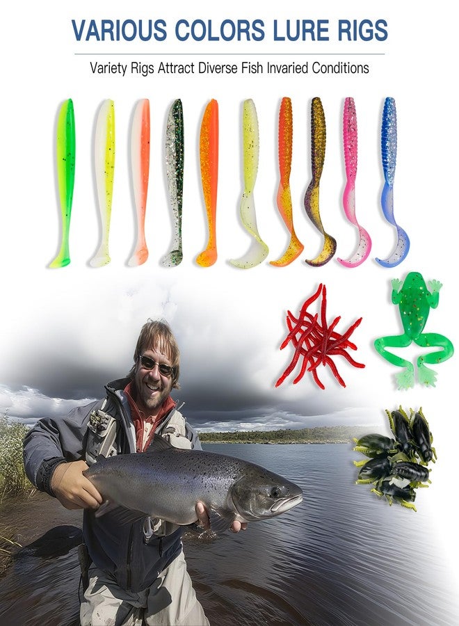 WITOROR Fishing Lures, 144Pcs Fishing Tackle Box Included Crankbaits, Spoon, Hooks, Jigs, Weights and More Fishing Gear Lures Kit Set, Fishing Bait Lure Gear Kit Fishing Gifts for Men Bass Freshwater - Image 4