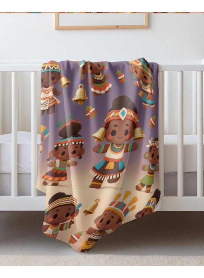 عام بطانية رقيقة من الفانيلا الكرتونية للأطفال والرضع (دافئة ومريحة، ومناسبة للنوم والألعاب) 70 سم * 100 سم - Image 1