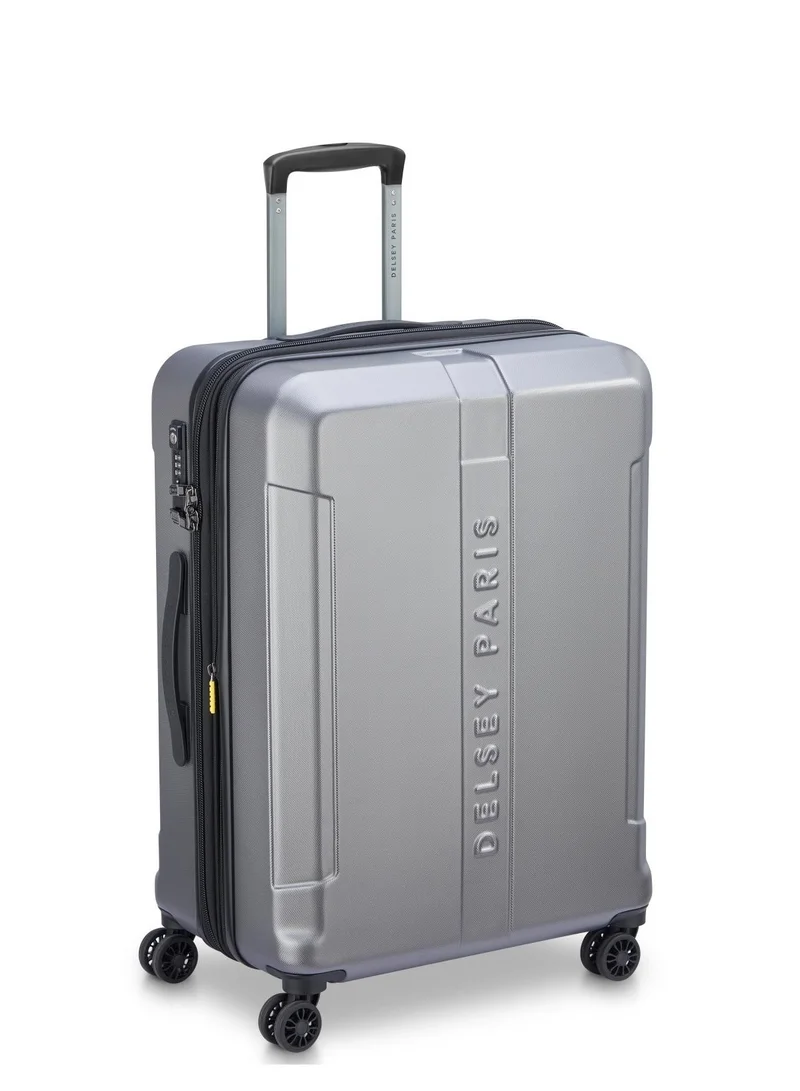 DELSEY Paris Depart Hard 81cm Hardcase Expandable 4 Wheel Check-in Luggage Trolley Case Grey - 00314583001 X9