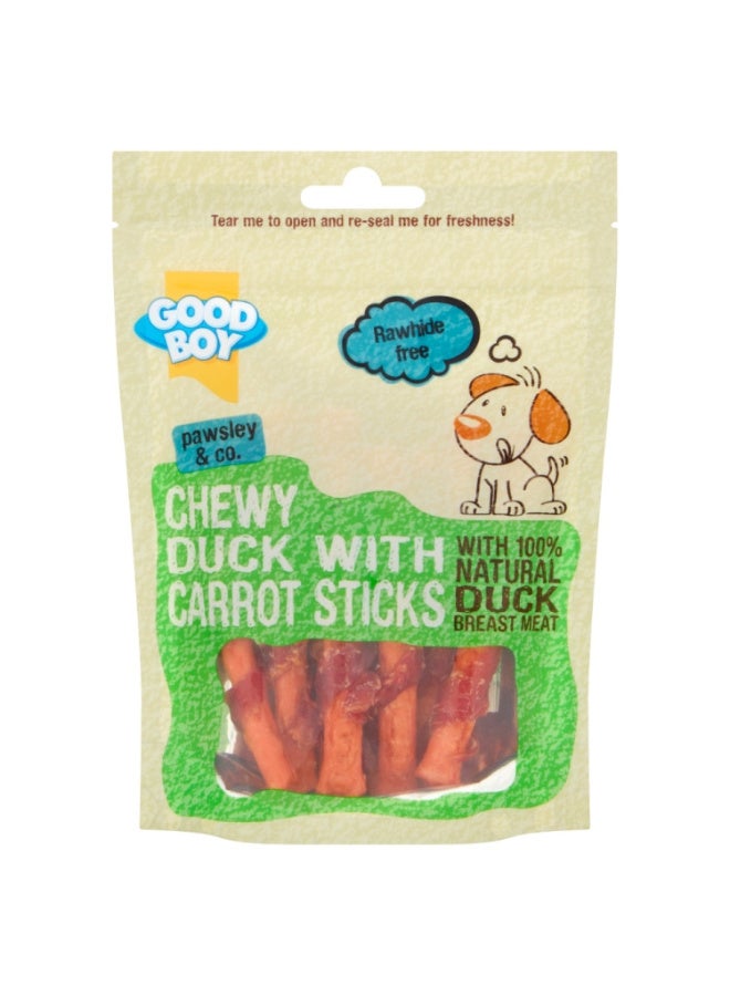 Good Boy Duck & Carrot Sticks Dog Treats 90g – Tasty Chewy Snack - Image 1