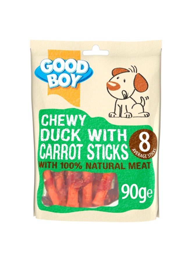 Good Boy Duck & Carrot Sticks Dog Treats 90g – Tasty Chewy Snack - Image 2