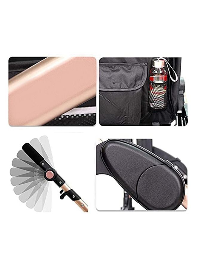 ليموس عربة اطفال للرضع 3 في 1 بمقعد قابل للعكس ومظلة (بيج) - Image 4