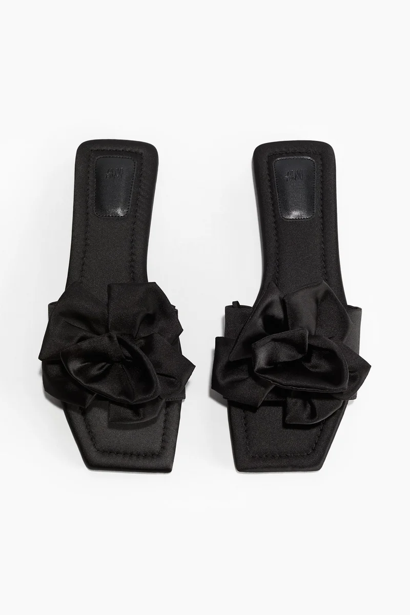 H&M Appliquéd satin sandals