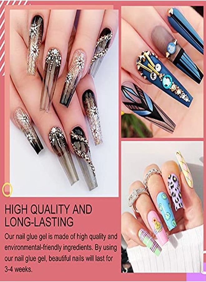 Saviland Nail Glue Gel - 4-In-1 Uv Nail Glue Gel For Nails (Curing Needed), 15Ml Professional Nail Glue For Acrylic Nails Nail Glue For Fake Nails Nail Glue For Press On Nails  - Image 5