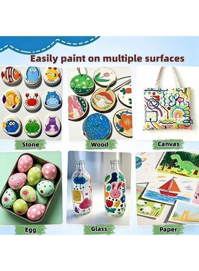 GuangNa 60-color acrylic paint markers, soft-bristled acrylic paint markers, quick-drying and waterproof acrylic markers, suitable for painting and DIY crafts. - Image 3