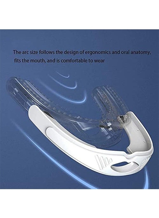 شو وو جهاز مضاد للشخير للبالغين، واقي فم قابل للتعديل بتصميم مريح، واقي ليلي مزدوج لتخفيف صرير الأسنان وانقطاع النفس أثناء النوم، حل خالٍ من الشخير للرجال والنساء، أسود - Image 4