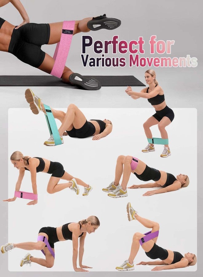 MRZZATA Resistance Bands for Working Out Hip and Legs, Fabric Booty Bands Set, Widen Exercise Bands for Women Men, Pilates Stretch Yoga Starter Set - Image 5