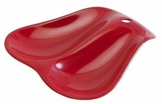 Hutzler Twin Double Melamine Spoon Rest - Sleek Design Holds 2 Large Spoons, Red - Image 3
