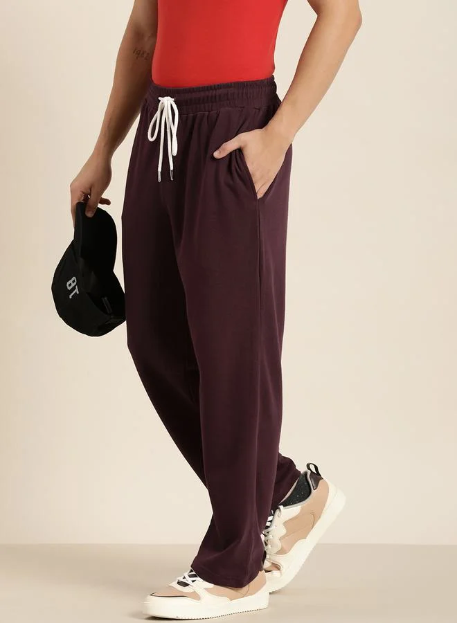 Dillinger Solid Relaxed Fit Joggers with Contrast Drawstring Closure by Styli