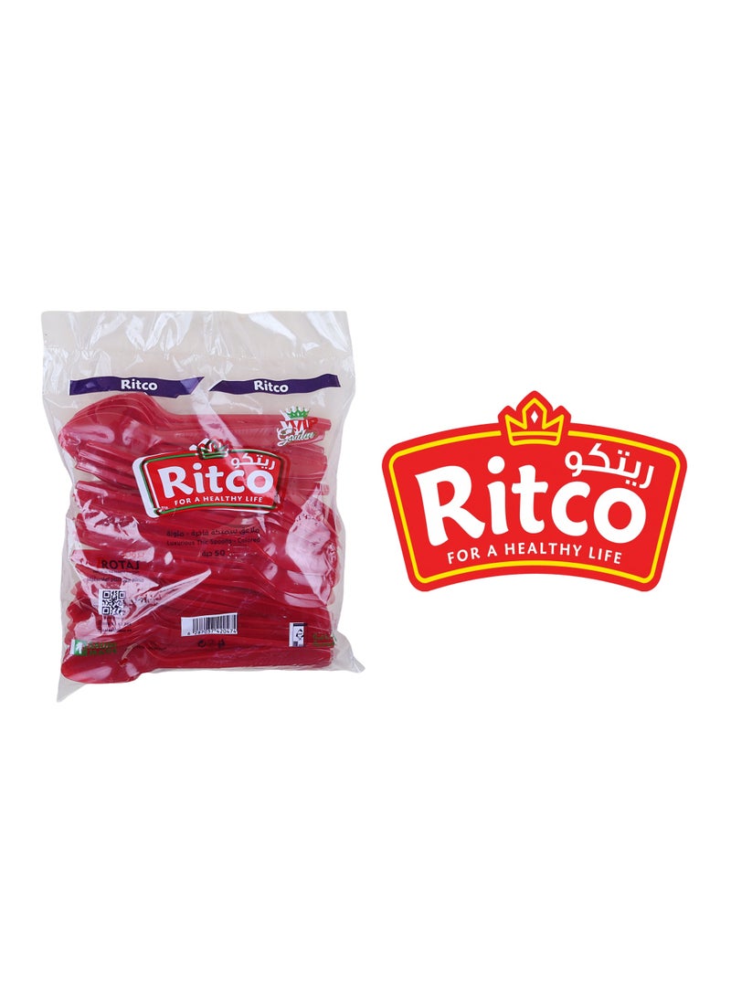 Ritco Carton Of VIP Thick Red Plastic Spoons (1000 Spoons/Carton) - Image 2