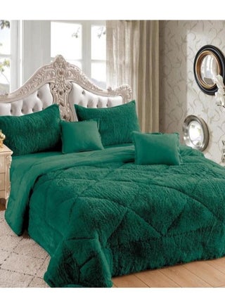 6 PIECE KING SIZE SOFT FUR COMFORTER SET GREEN - pzsku/ZDA7DEEAE50EE12988B49Z/45/_/1644351075/5bb9113b-cad8-44cf-9030-b412e31d86dc
