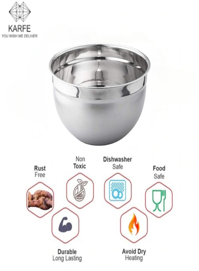 Karfe KARFEGerman Stainless Steel 22 cm Serving Bowl - 3000 ml | Versatile Mixing Bowl for Cooking and Serving | Stylish and Durable Kitchenware - Image 2