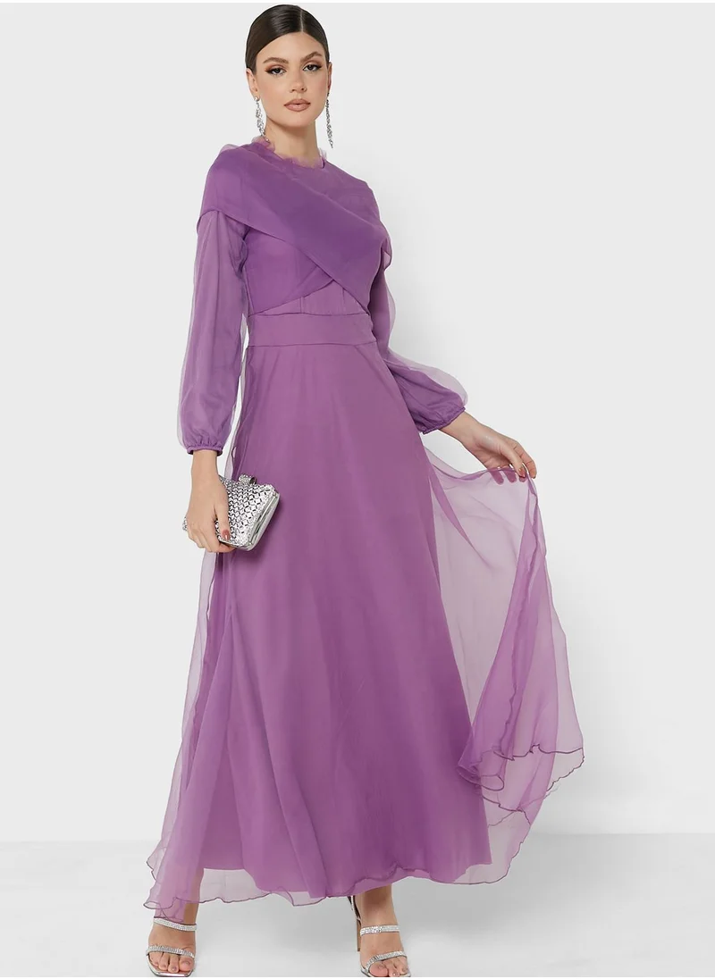 Khizana Tulle Waterfall Effect Dress
