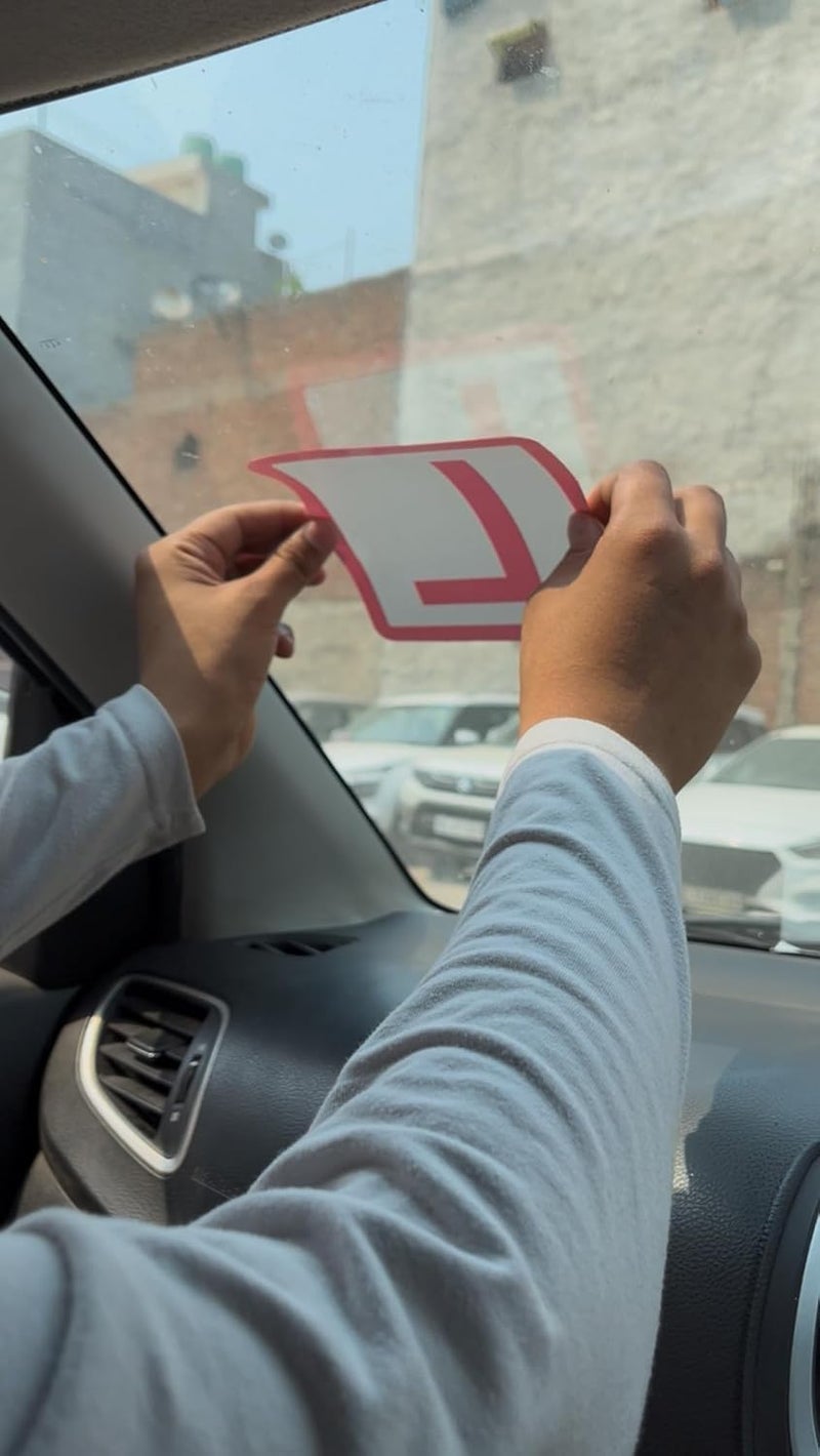 BerryBox Reflective L Sticker for Learning Driver, Waterproof Board Sticker for Car, Easily Removable Material (15cm x 15 cm, 2pcs) (Style 5) - Image 3