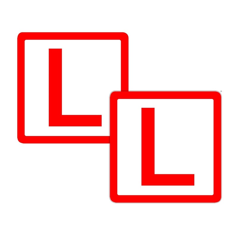 BerryBox Reflective L Sticker for Learning Driver, Waterproof Board Sticker for Car, Easily Removable Material (15cm x 15 cm, 2pcs) (Style 5) - Image 1