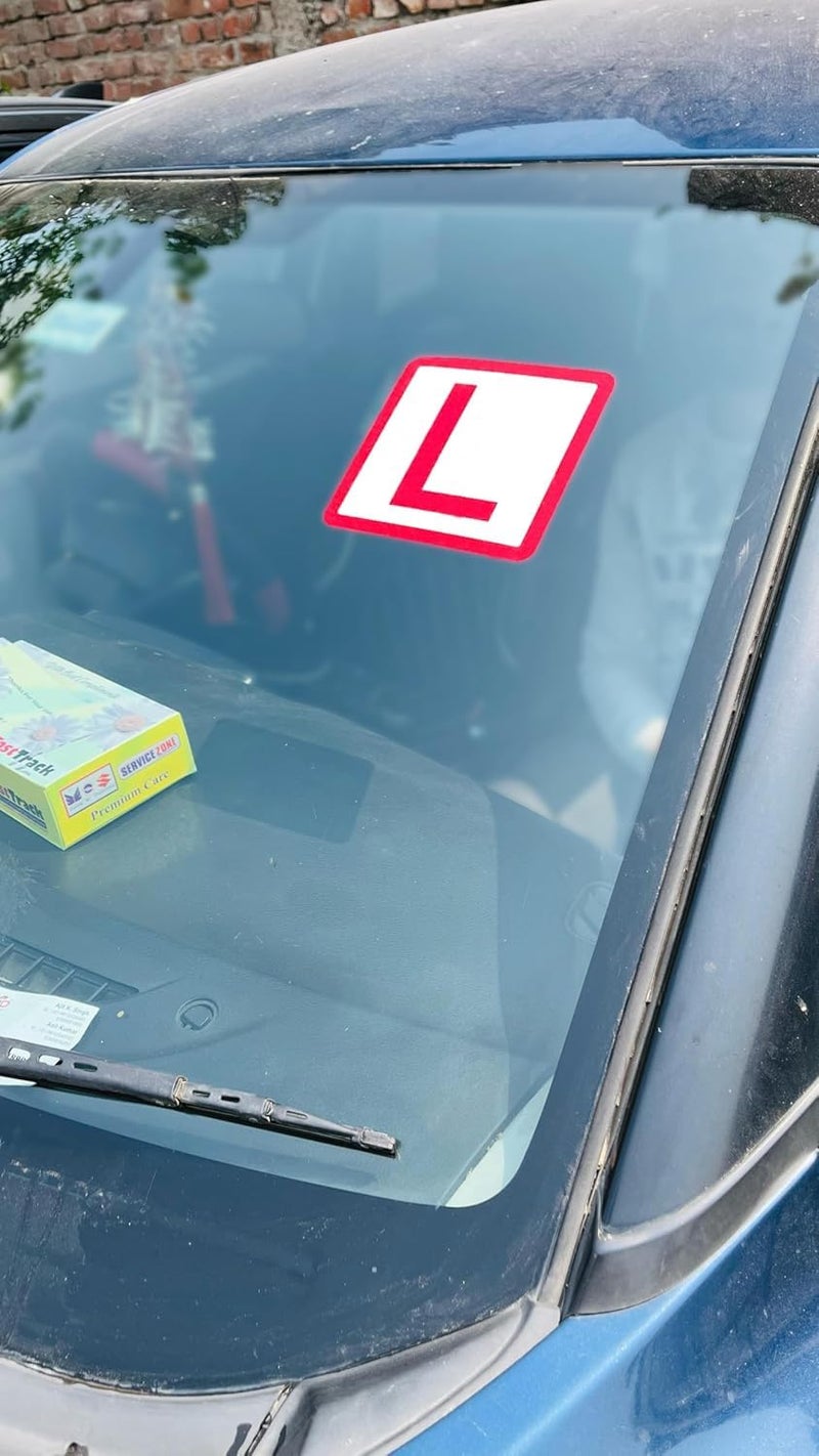 BerryBox Reflective L Sticker for Learning Driver, Waterproof Board Sticker for Car, Easily Removable Material (15cm x 15 cm, 2pcs) (Style 5) - Image 2