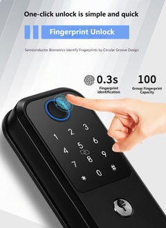 Fingerprint Door Lock, Smart Door Lock with TUTA app/ IC Card/ Fringerprint/ Password/ Key, Suitable for Apartment/Home/Office/Rental House/Hotel - pzsku/ZDA7E0E4579B5EA384183Z/45/_/1723083531/d16139c9-d74e-4ac7-afec-570a13df957c