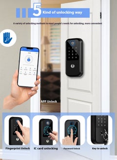 Fingerprint Door Lock, Smart Door Lock with TUTA app/ IC Card/ Fringerprint/ Password/ Key, Suitable for Apartment/Home/Office/Rental House/Hotel - pzsku/ZDA7E0E4579B5EA384183Z/45/_/1723083545/4802ed71-0b2f-4b6d-aa1f-9f5877292e65