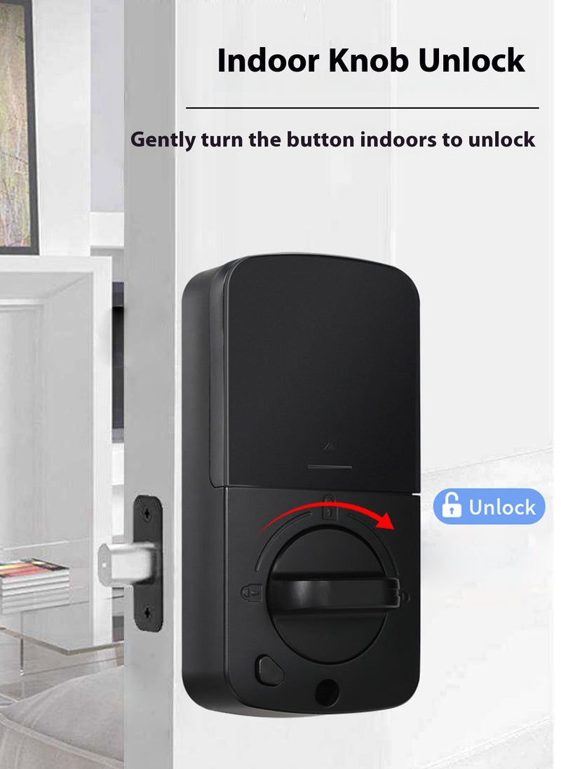 Glanfen - Fingerprint Door Lock, Smart Door Lock with TUTA app/ IC Card/ Fringerprint/ Password/ Key, Suitable for Apartment/Home/Office/Rental House/Hotel - Image 1