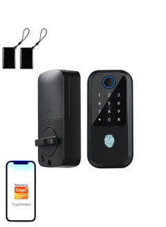Glanfen Fingerprint Door Lock, Smart Door Lock with TUTA app/ IC Card/ Fringerprint/ Password/ Key, Suitable for Apartment/Home/Office/Rental House/Hotel  - Image 1