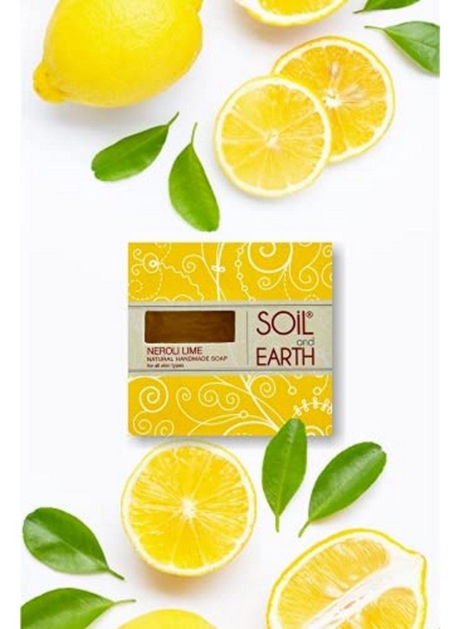 SOIL AND EARTH HANDMADE NATURAL SOAPS (NEROLI LIME)_3 X 125 gm/ 4.4 oz. - Image 3