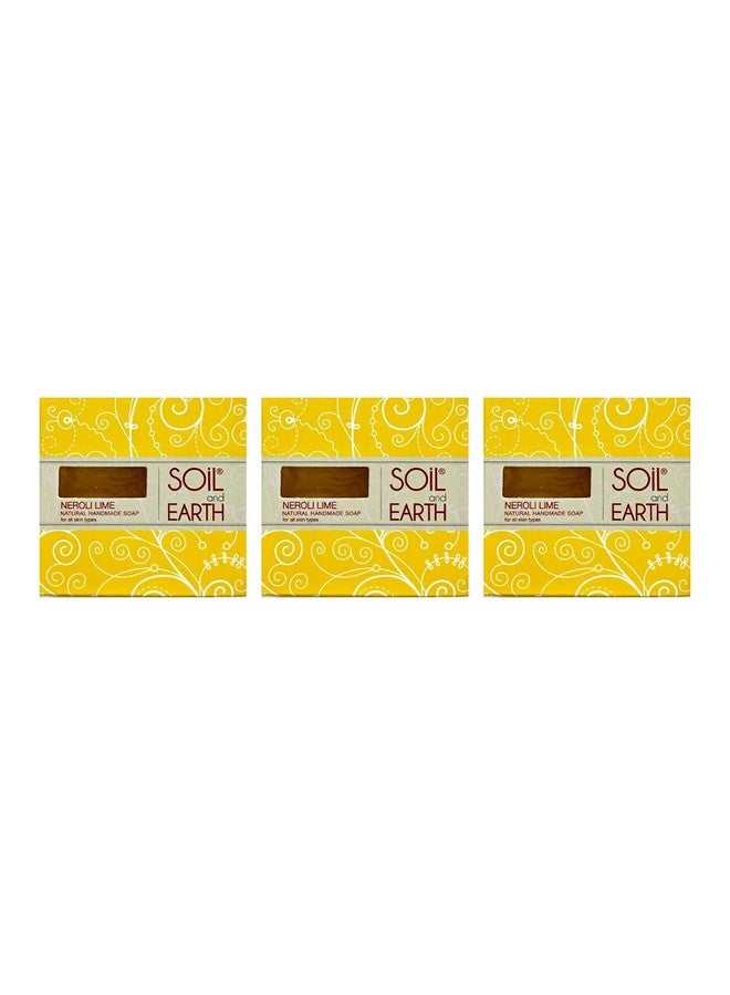 SOIL AND EARTH HANDMADE NATURAL SOAPS (NEROLI LIME)_3 X 125 gm/ 4.4 oz. - Image 1