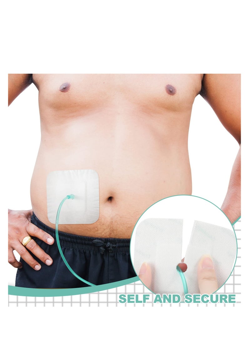 Feeding Tube Pad, Gtube Covers Split Drain Adhesive Bandage PD Dialysis Catheter Patch PEG J Foley Tubing Stabilization Device(Pack of 30 4 x 4 Inch) - Image 2