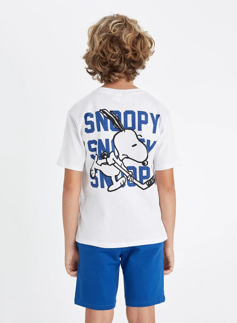 DeFacto Snoopy Crew Neck Short Sleeve T-Shirt