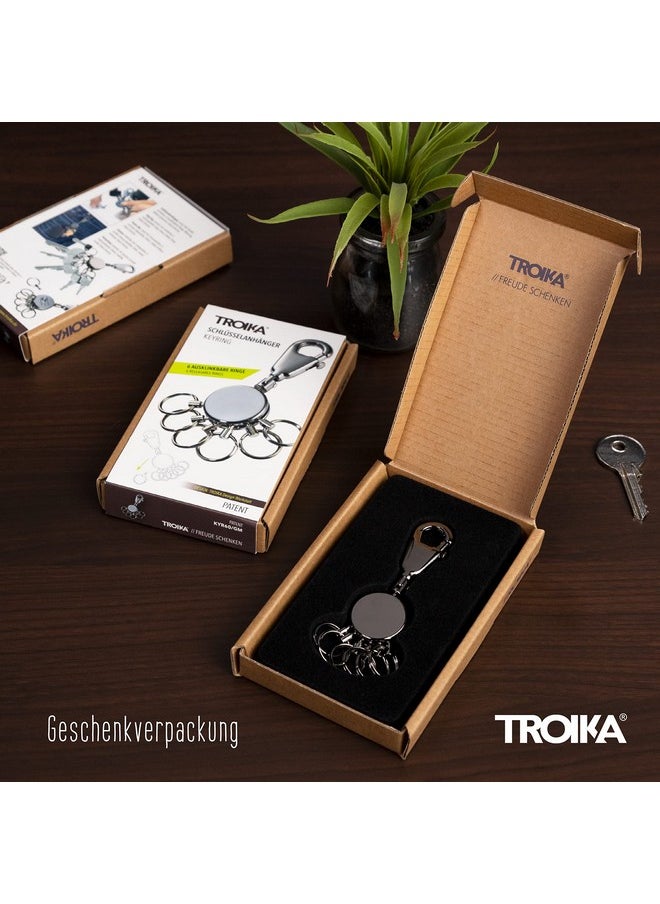 Troika Patent - Kyr60/Gm - Keyring - Key Organiser, Key Organisation - Carabiner - 6 Detachable Rings - No More Chaos On Your Bunch Of Keys! - Incl. Carabiner - 6 Exchangeable Rings Original  - Image 4