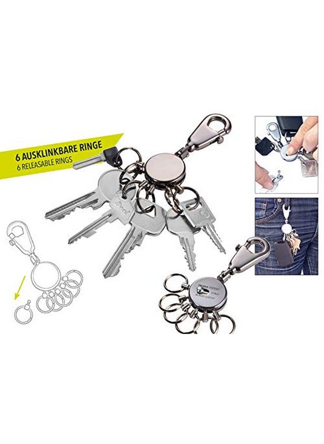 Troika Patent - Kyr60/Gm - Keyring - Key Organiser, Key Organisation - Carabiner - 6 Detachable Rings - No More Chaos On Your Bunch Of Keys! - Incl. Carabiner - 6 Exchangeable Rings Original  - Image 5