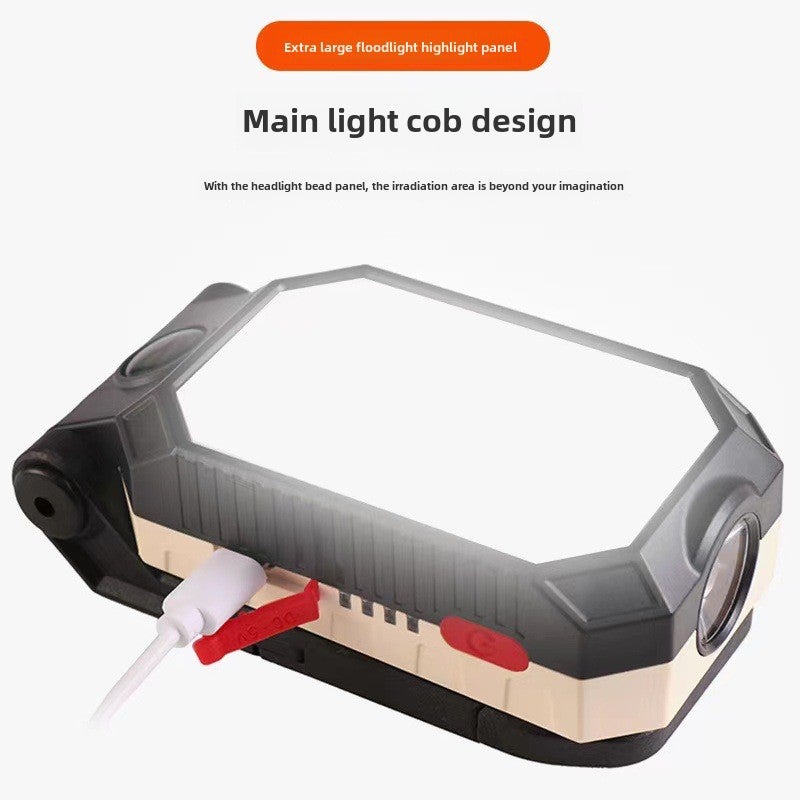 Cross-border COB work light USB charging folding outdoor camping light magnet maintenance light multi-function lighting flashlight(W598A) - Image 4