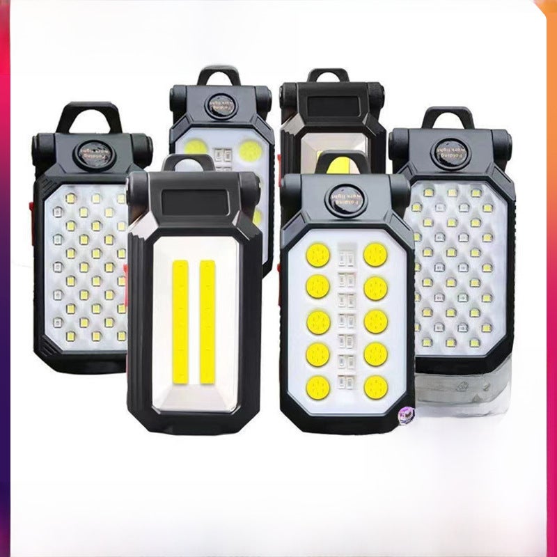 Cross-border COB work light USB charging folding outdoor camping light magnet maintenance light multi-function lighting flashlight(W598A) - Image 2