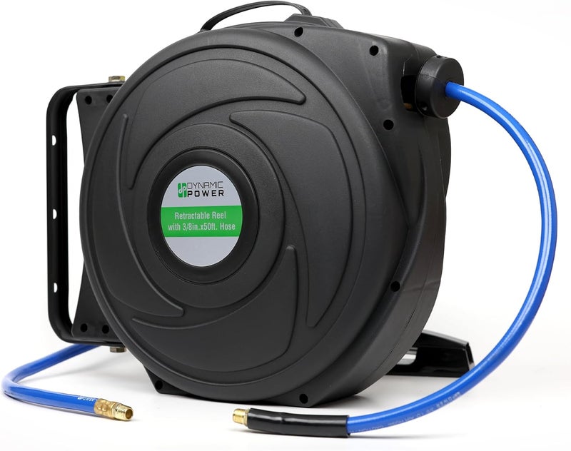 Dynamic Power Elite Retractable Air Hose Reel with 3/8-Inch by 50-Feet Hose - Image 1