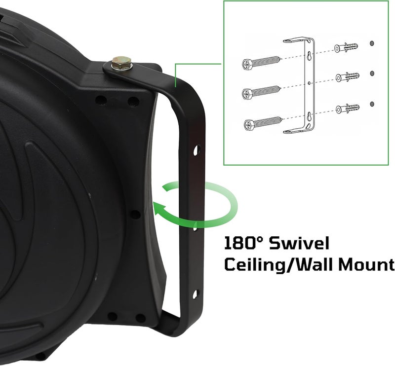 Dynamic Power Elite Retractable Air Hose Reel with 3/8-Inch by 50-Feet Hose - Image 5