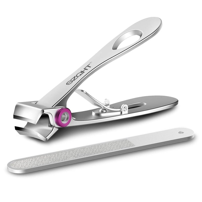 SZQHT Fingernail Clippers,Nail Clippers for Tough Fingernails or Thick Toenails,Heavy Duty Stainless Steel Nail Cutters,Toenail Clippers for Elder,Men, Seniors, Adults(Silver)