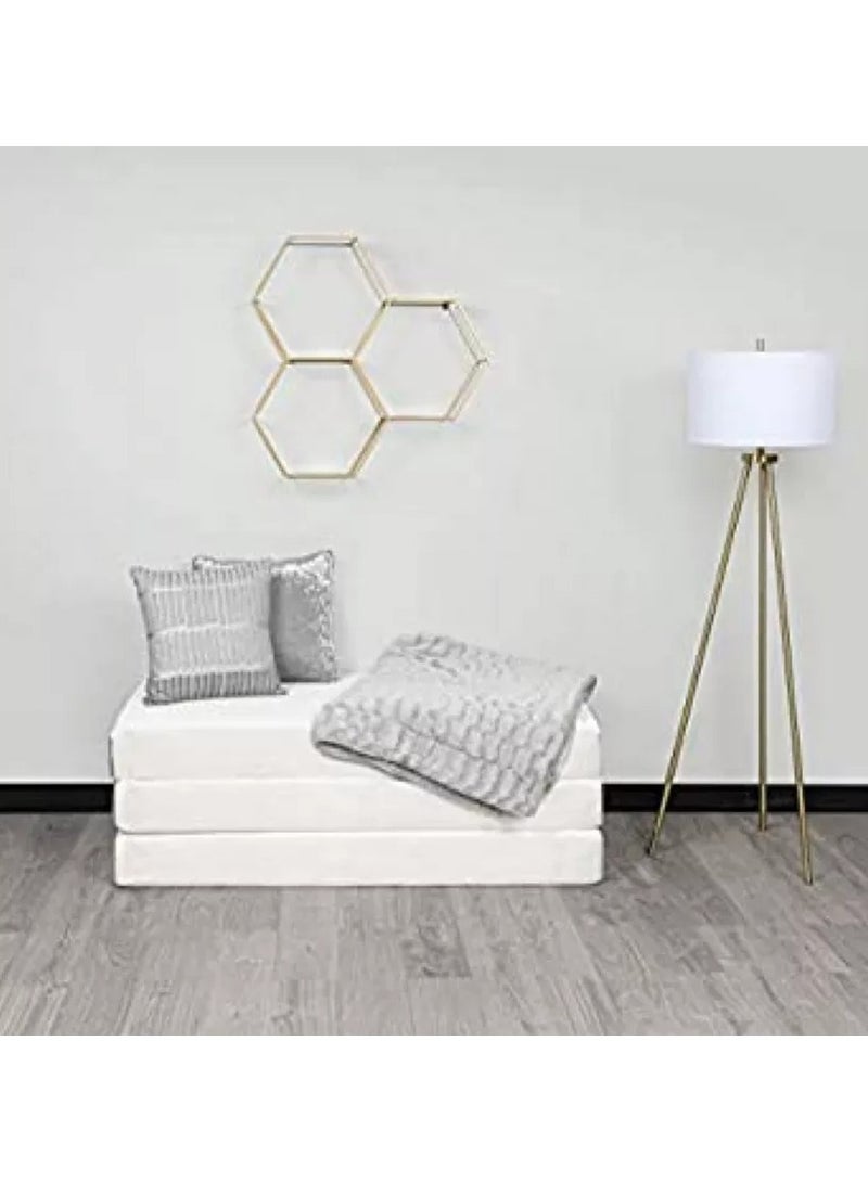 Comfy Classic & Portable White Folding Knitted Cotton Mattress 180x 90x 7Cm - Image 1