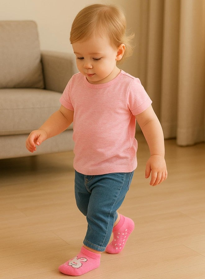 GUCHIGU Anti Slip Socks with Non Skid Rubber Grips for 1-3 Years Kids, Boys, Girls - ASS2244A (Pack of 6 Pairs Socks) - Image 4