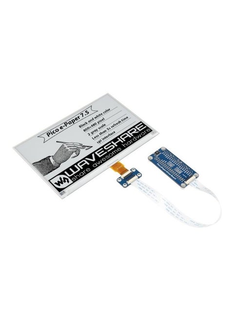 Waveshare 7.5 inch 800x480 pixel Black White E-Paper E-Ink Display Module for Raspberry Pi Pico, SPI Interface
