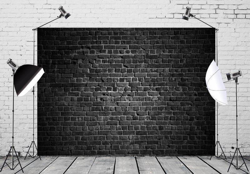 BELECO 7x5ft Fabric Vintage Stone Brick Black Wall Background - Party Decorations, Birthday Photoshoot, Home Wall Decor, Photo Booth Studio Props - Image 2