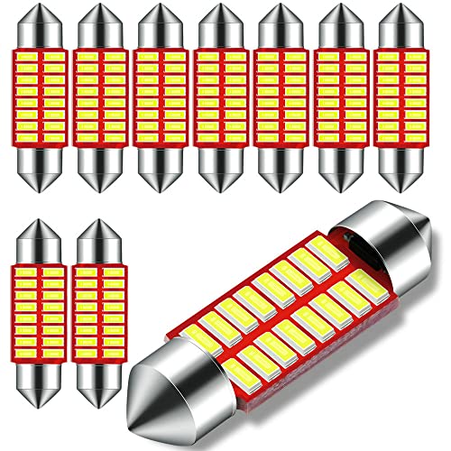 DODOFUN 12V 36MM Festoon 6418 DE3423 DE3425 LED Bulbs for Car Number Tag License Plate Interior Map Dome Trunk Door Courtesy Footwell Light 6000K White Ultra Bright Pack of 10 - Image 1