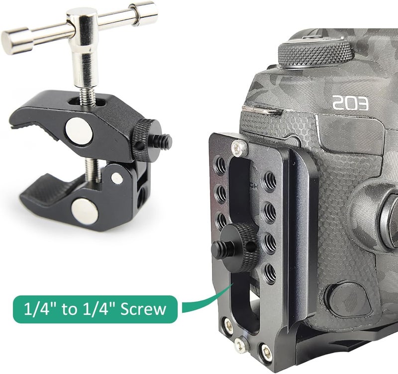 SHOPEE محول برغي تركيب الكاميرا 1/4" إلى 1/4" و 1/4" إلى 3/8" مع ثقب مجموعة 2 قطع لتركيب الكاميرا على الحامل ضوء DSLR (أسود) - Image 5