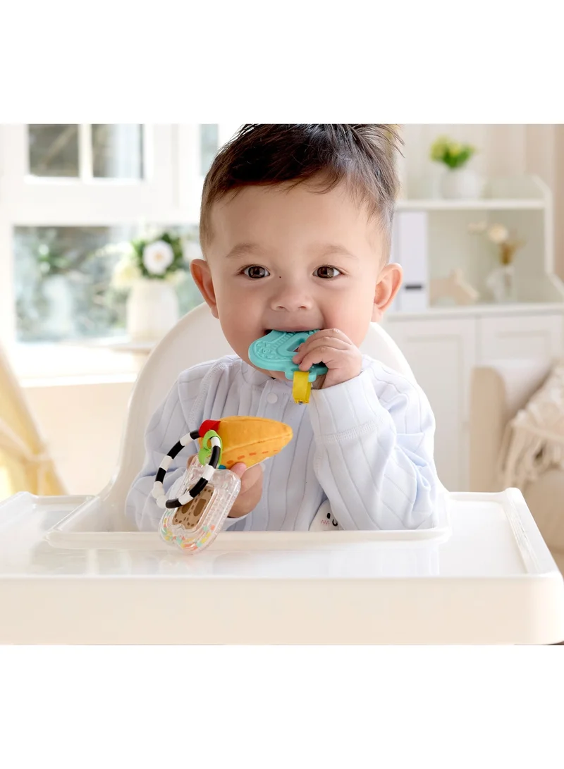 هيب Hape Sensory ABCs Playset Baby Toy – Infant Teether, Rattle & Plush Sensory Set, Educational Multisensory Learning for Babies, Portable Travel Toy, Sustainable - 3 Months+