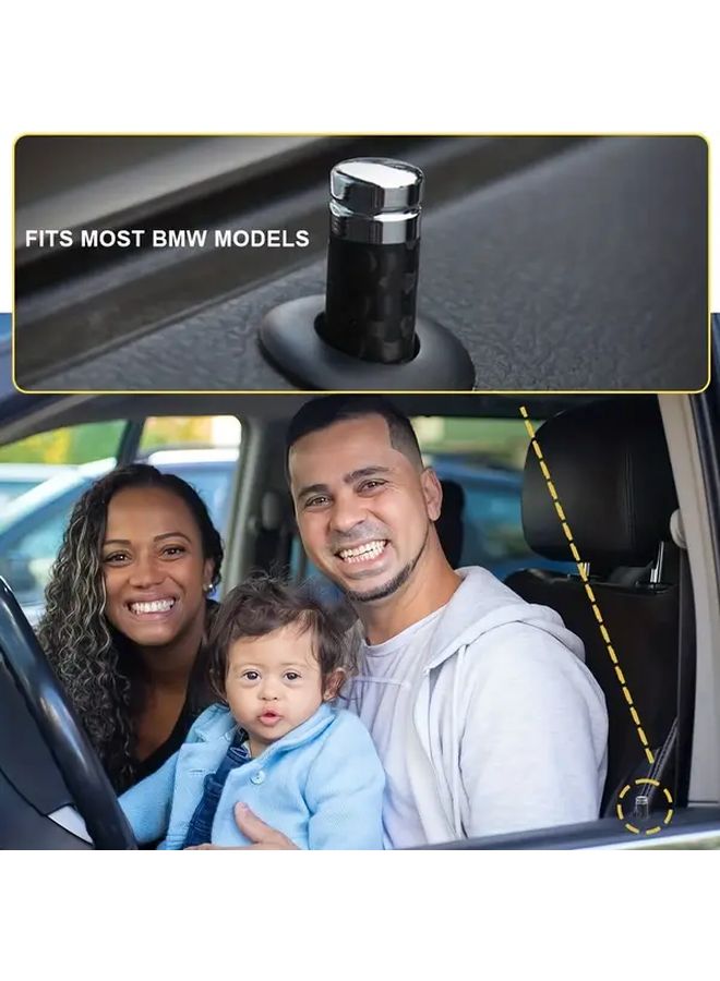 Carbon Fiber Car Door Lock Knobs 4PCS Sleek Black Pull Pins Enhanced Grip Durable Interior Accessories - Image 5