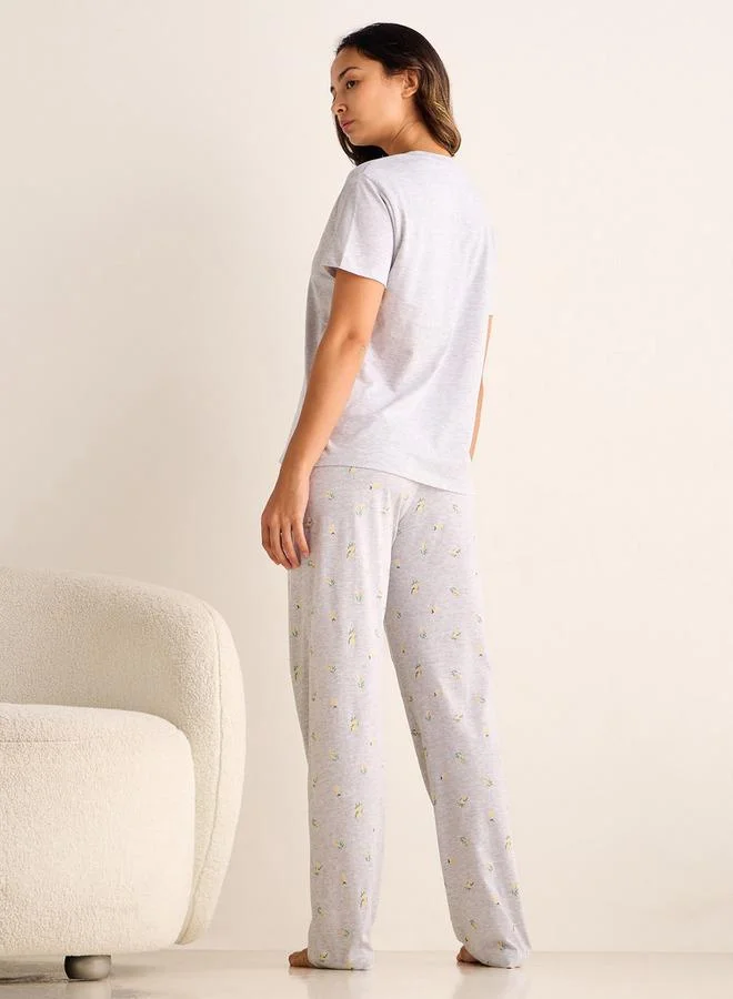 سبلاش فيڤ طقم بيجامة بطبعة الليمون