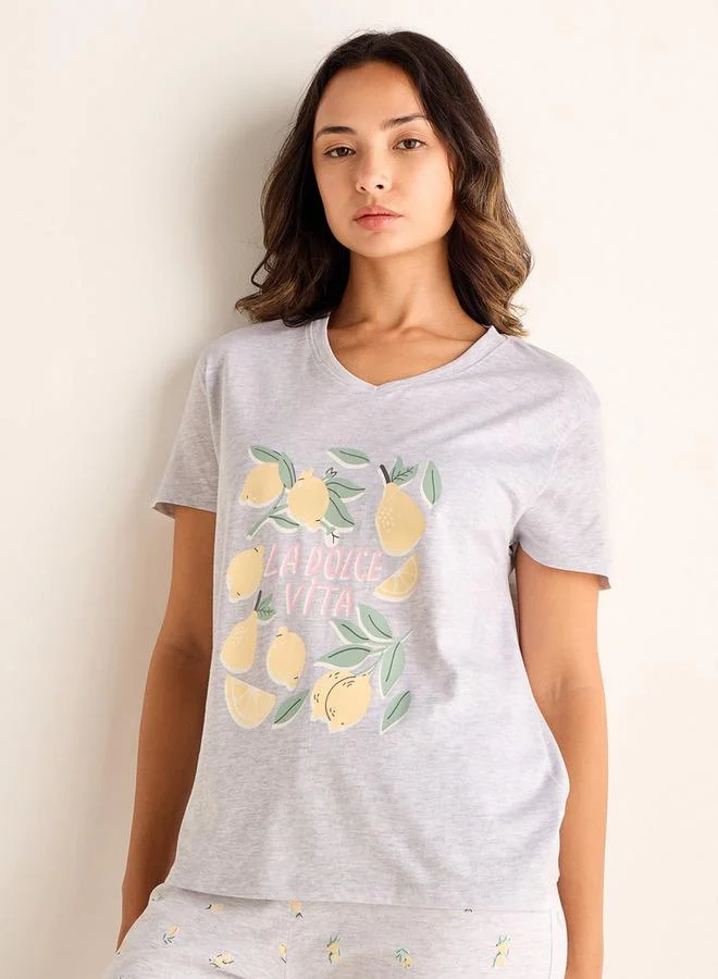 Splash FAV  Lemon Print Pyjama Set for Women | Best Price UAE