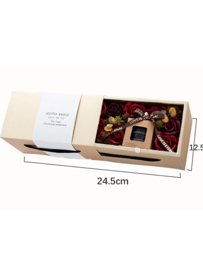 ARNOTEC Scented Candles, Natural Soy Wax, Artificial Flower, Gift Set, Scented Candles for Women, Wedding, Valentine's Day, Christmas, Mother's Day (Rose)  - Image 3