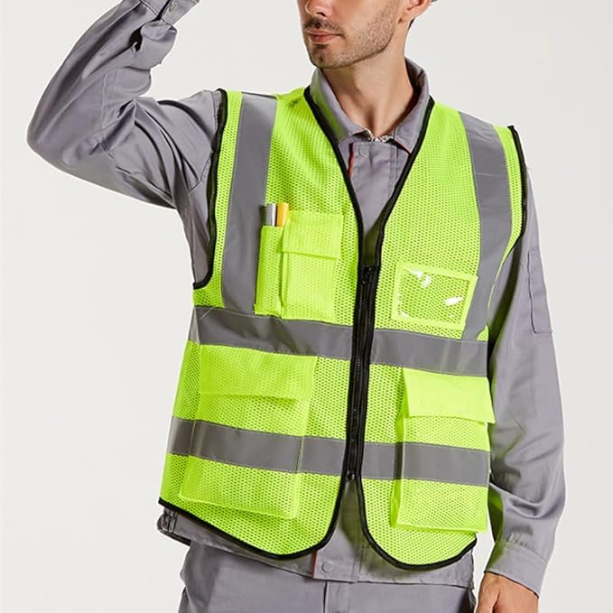uniformer Premium Safety Jacket for Men and Women | Reflective High Visibility | Ideal Unisex Safety Jacket for Civil Engineer | Used in Airport, Construction, Traffic (Yellow_Pack of 1_Size S to M) - Image 3