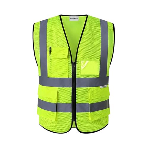 uniformer Premium Safety Jacket for Men and Women | Reflective High Visibility | Ideal Unisex Safety Jacket for Civil Engineer | Used in Airport, Construction, Traffic (Yellow_Pack of 1_Size S to M) - Image 1