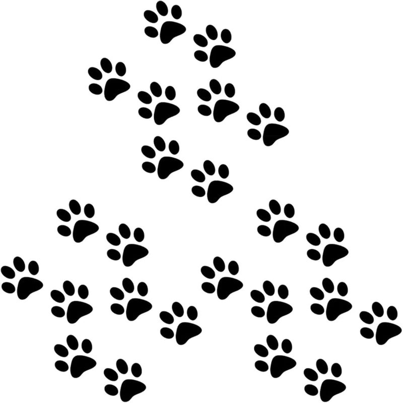 24 Pcs Black Carbon Fiber Car Decals Cat Footprint Stickers For Body And Window - Image 1