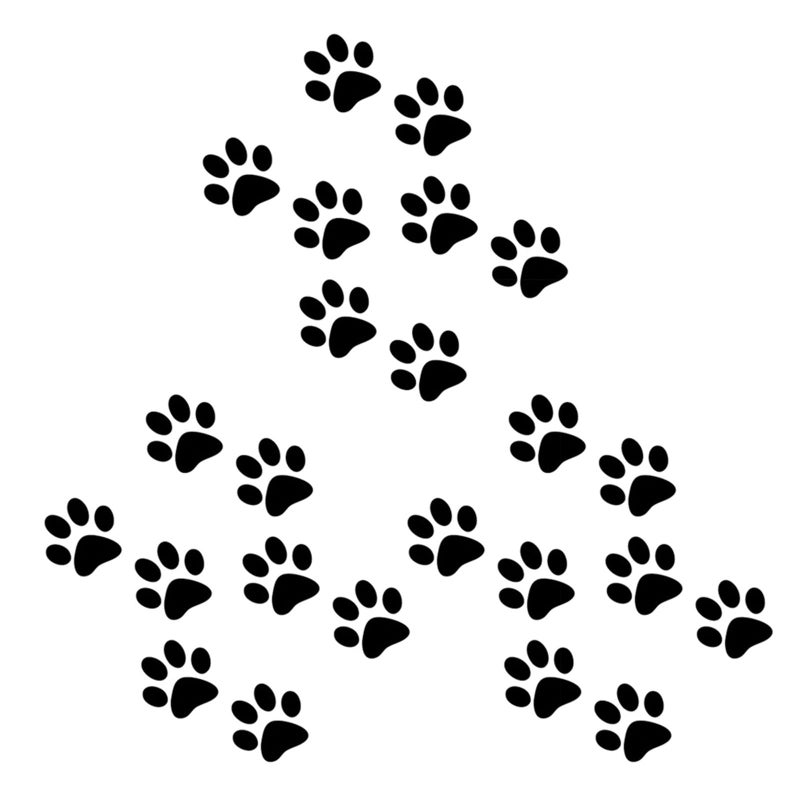 24 Pcs Black Carbon Fiber Car Decals Cat Footprint Stickers For Body And Window - Image 2